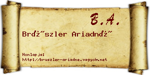 Brüszler Ariadné névjegykártya